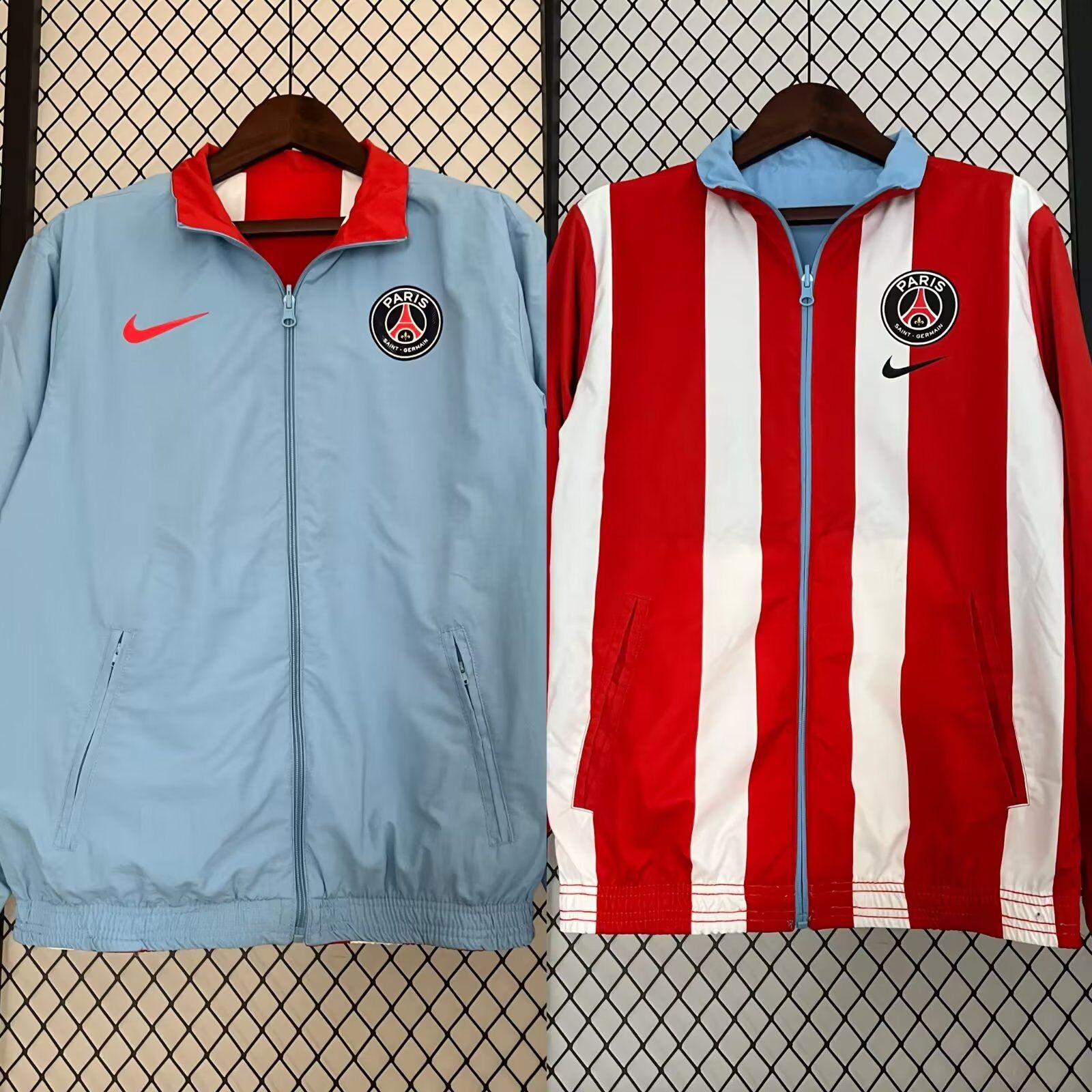 AAA Quality PSG 23/24 Reversible Wind Coat - Sky Blue/Red